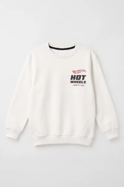 Beyaz (4-12 Yaş)Baskılı  2 İp Erkek Çocuk Sweatshirt 493704