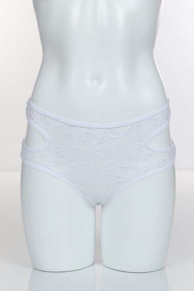Beyaz 4145 Bikini Komple Lez Dantel Yanları Kavisli Külot 101824