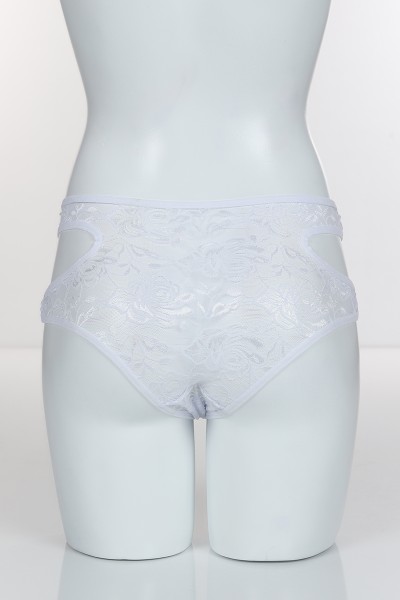 Beyaz 4145 Bikini Komple Lez Dantel Yanları Kavisli Külot 101824