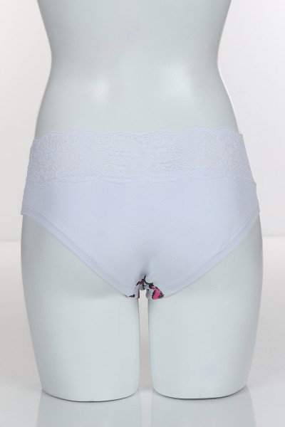 Beyaz 4294 Hip Boxer Bel Şerit Bant Alt Pamuk Ön Baskılı Külot 102448