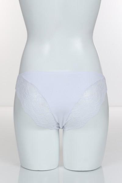 Beyaz 4395 Bikini Arka Yan Bant Logo Baskılı Külot 102303