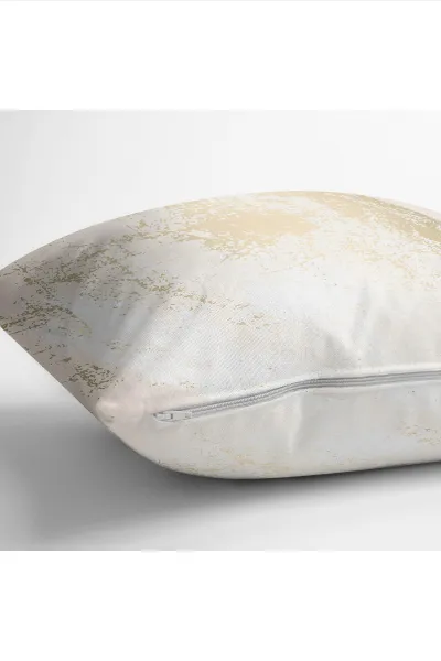 Krem 43x43 Dijital Baskılı Fermuarlı Modern Kırlent Kılıfı 272078