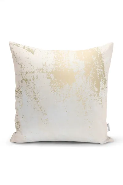 Krem 43x43 Dijital Baskılı Fermuarlı Modern Kırlent Kılıfı 272078