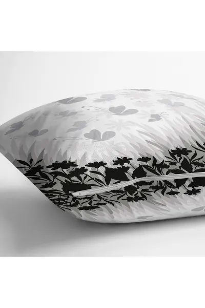 Füme  43x43 Dijital Baskılı Fermuarlı Modern Kırlent Kılıfı 272760