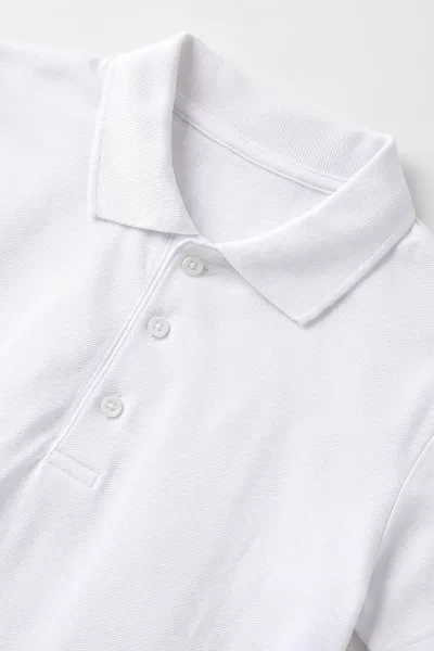 Beyaz (5-13 Yaş) Kısa Kol Polo Yaka Unisex Çocuk Okul Tişörtü 480888