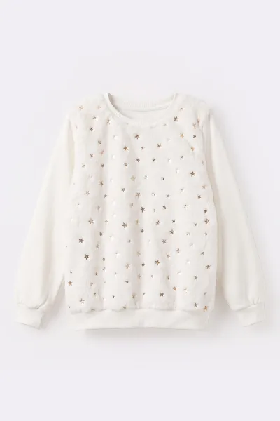 beyaz-5-13-yas-onu-yildizli-peluslu-ici-hafif-sardonlu-kiz-cocuk-sweatshirt-489288