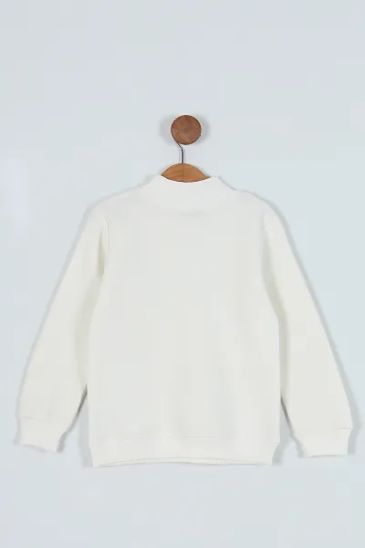 Beyaz (5-8 Yaş) Balıkçı Yaka Şardonlu Erkek Çocuk Sweat 236360