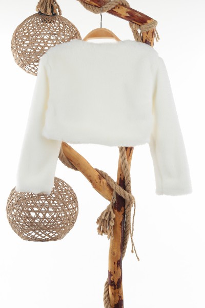 Beyaz (5-8 Yaş) İnci Bronşlu Kız Çocuk Bolero 137982