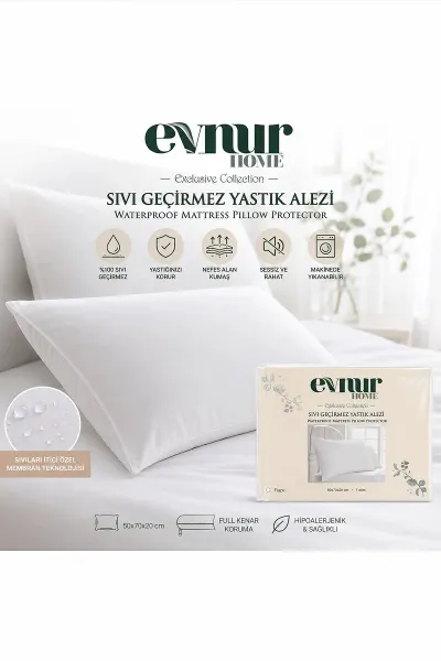 Beyaz 50X70 Cm  Sıvı Geçirmez Yastık Alezi 479228