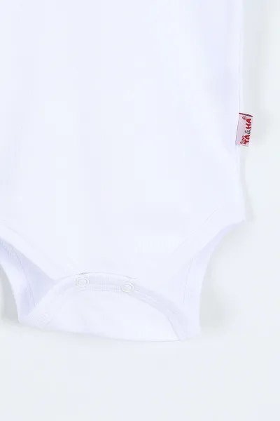 Beyaz (6-12 Ay) Kısa Kol Bebek Çıtçıtlı Badi 381160