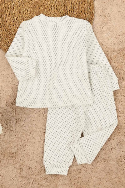 Beyaz (6-12 Ay) Puanlı Önden Çıtçıtlı Bebe Takım 148426