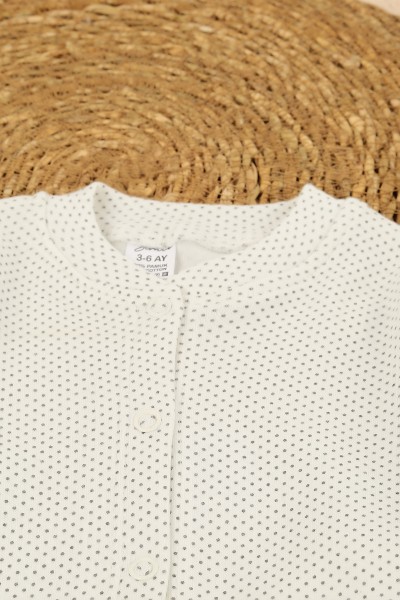 Beyaz (6-12 Ay) Puanlı Önden Çıtçıtlı Bebe Takım 148426