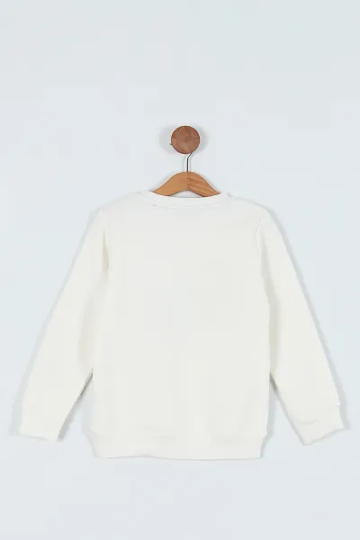 Beyaz (7-10 Yaş)  Boy Baskılı Şardonlu Erkek Çocuk Sweatshirt 236223