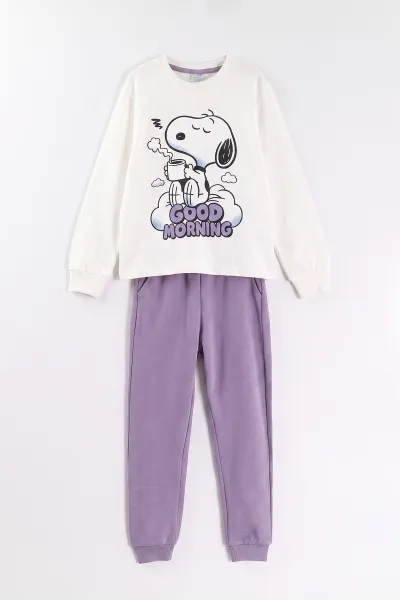 beyaz-7-11-yas-good-morning-baskili-ribana-kumas-kiz-cocuk-pijama-takimi-477074