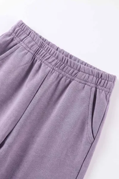 Beyaz (7-11 Yaş) Good Morning Baskılı Ribana Kumaş Kız Çocuk Pijama Takımı 477074