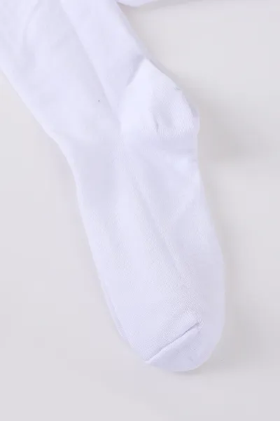 Beyaz (7-8 Yaş)Düz Likralı Kız Çocuk Külotlu Çorap 425107