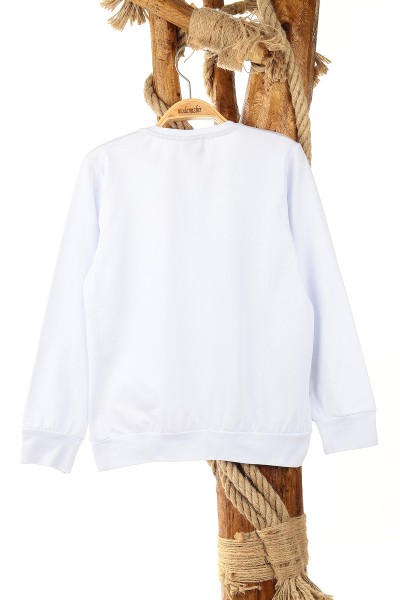 Beyaz (9-12 Yaş) Music Baskılı Erkek Çocuk Sweat 157950
