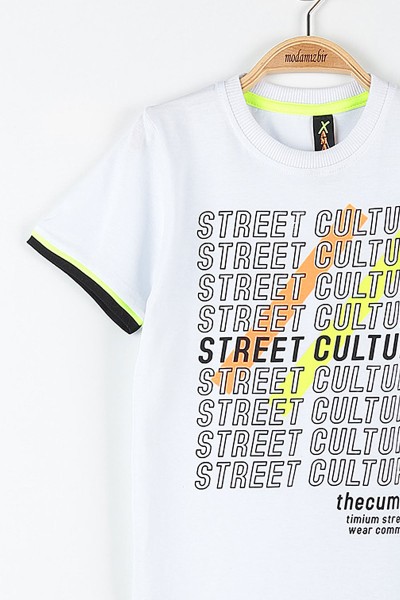 Beyaz (9-12 Yaş) Street Culture Baskılı Cep Detaylı Erkek Çocuk Takım 177429