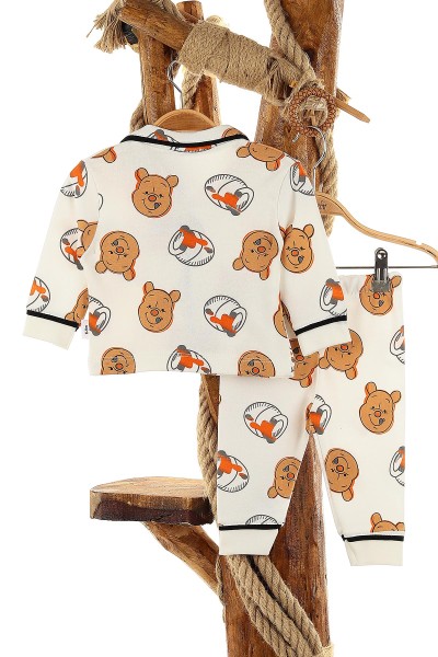Beyaz (9-18 Ay) Gülen Ayı Pijama Takım 145124