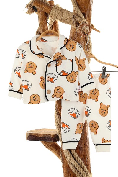 Beyaz (9-18 Ay) Gülen Ayı Pijama Takım 145124