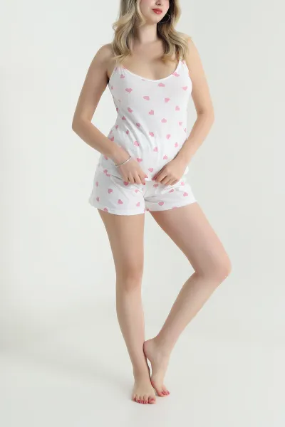 Beyaz Askılı Süprem Kadın Pijama Takımı 476145
