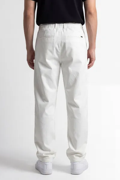 Beyaz Baggy Belden Bağlamalı Erkek Pantolon 453152