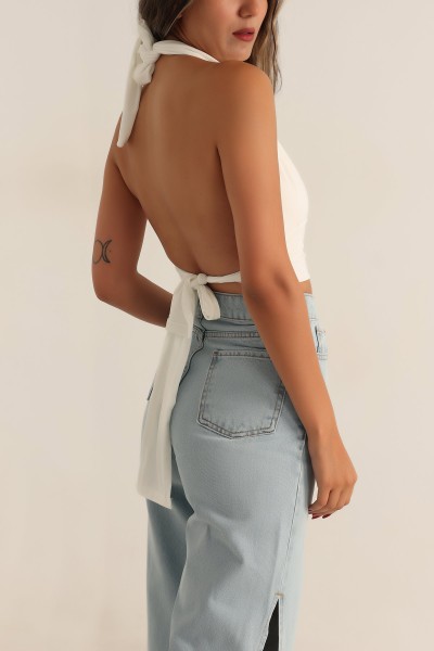 Beyaz Bağlamalı Sandy Bluz 193113