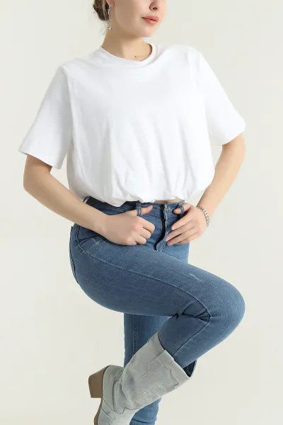 Beyaz Balon Astarlı Süprem Kadın Tişört 436818