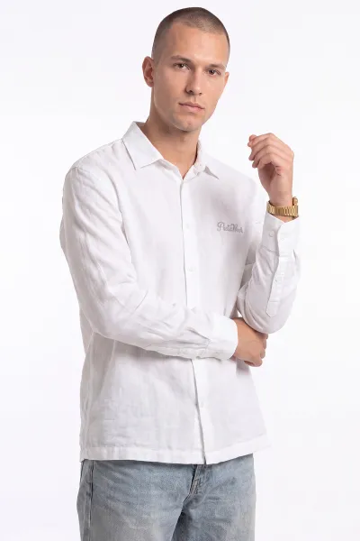Beyaz Bambu Oversize Erkek Gömlek 471885