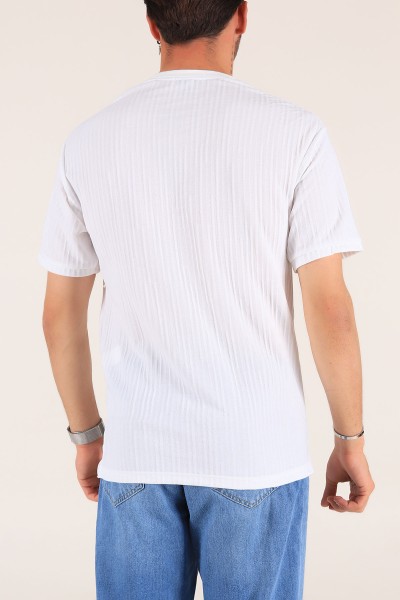Beyaz Baskılı Oversize Erkek Tişört 177521