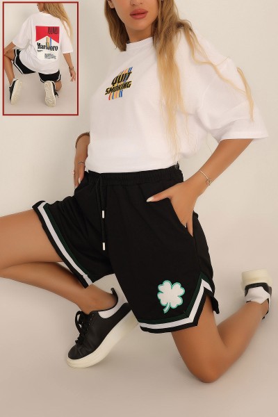 Beyaz Baskılı Oversize Tişört 193673
