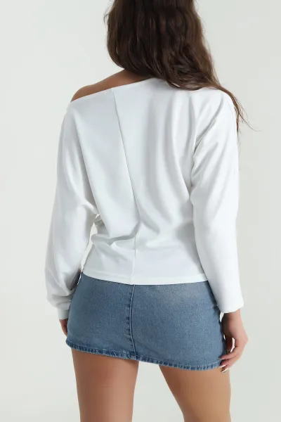 Beyaz Baskılı Oysho Kadın Bluz 483071