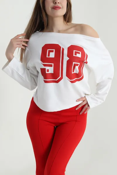 Beyaz Baskılı Oysho Kadın Bluz 494544