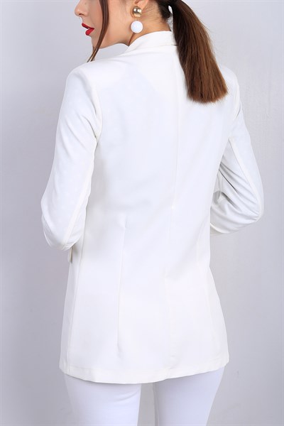 Beyaz Bayan Blazer Ceket 13347B