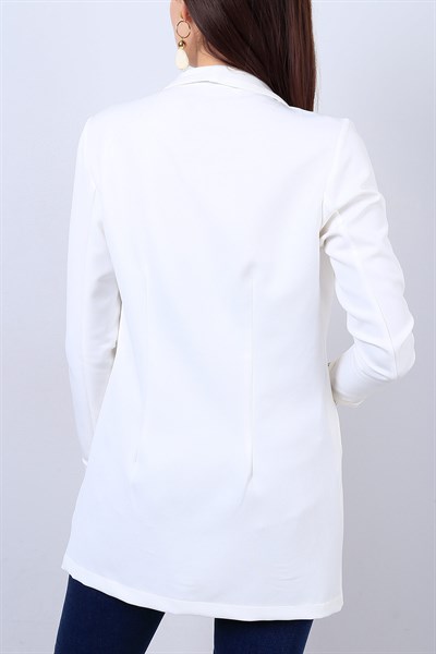 Beyaz Bayan Blazer Ceket 13600B