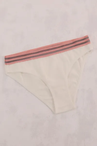 Beyaz Beli Lastikli Kadın Külot 416053