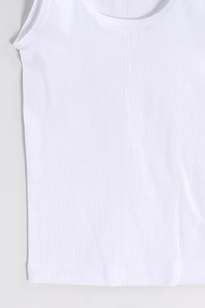 Beyaz Berrak Geniş Askılı Bebek ve Kız Çocuk Atlet 434515