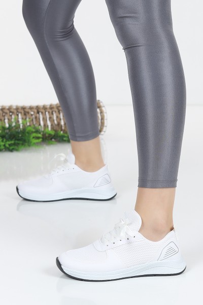 Beyaz Bez Spor Ayakkabı 108597