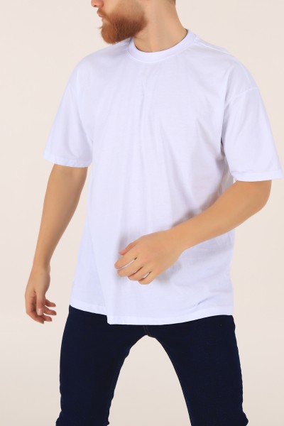 beyaz-bisiklet-yaka-oversize-erkek-tisort-169586