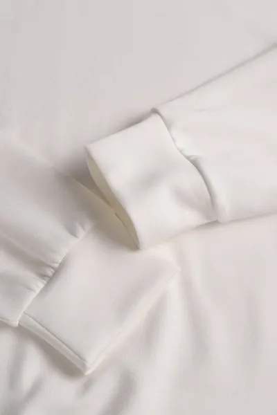 Beyaz Bisiklet Yaka Yazı Detaylı Erkek Sweatshirt 396245