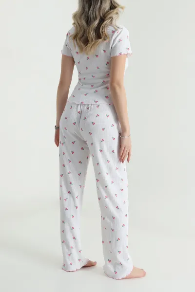 Beyaz Bürümcük Kadın Pijama Takımı 479581