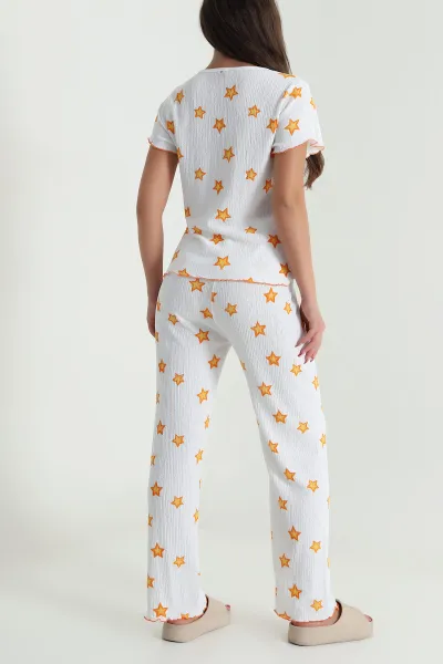 Beyaz Bürümcük Kadın Pijama Takımı 479584