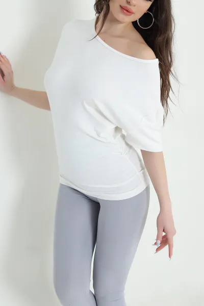 Büzgülü Kayık Yaka Oysho Kadın Bluz 446973