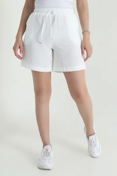 beyaz-cepli-bel-lastikli-tencel-kadin-sort-464653