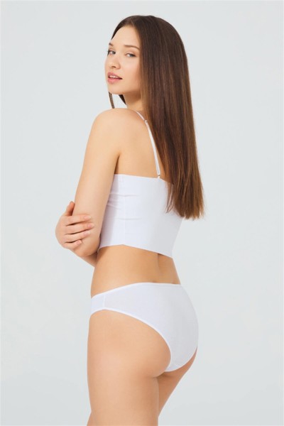 Beyaz CH0849 Basic Pamuklu Kadın Bikini Külot 183359