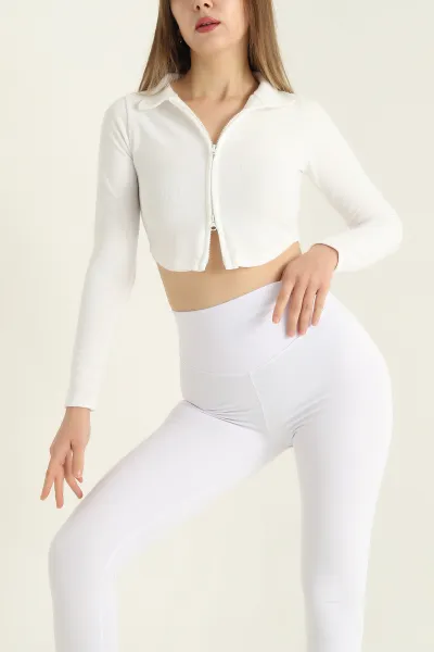 Beyaz Çift Taraflı Ottoman Bluz -T 296543