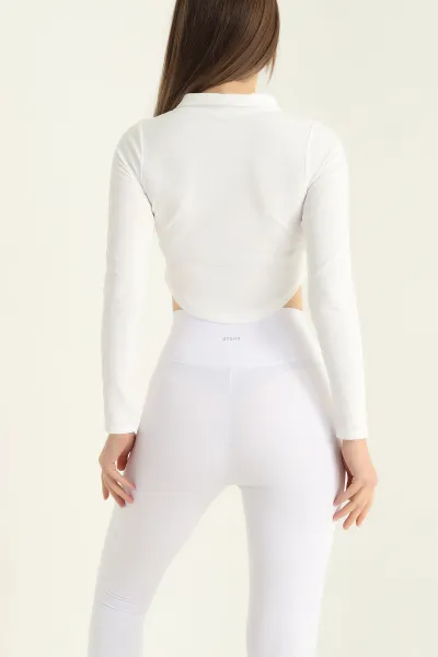 Beyaz Çift Taraflı Ottoman Bluz -T 296543