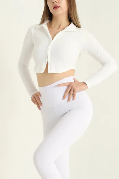 Beyaz Çift Taraflı Ottoman Bluz -T 296543