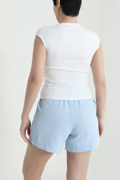 Beyaz Çıtçıtlı Kolsuz Kadın Bluz 462326