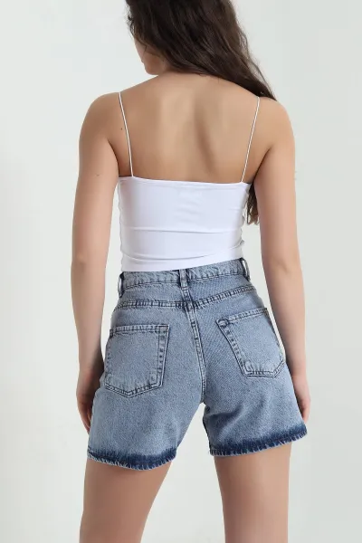 Beyaz Dalgıç İp Askılı Kadın Crop 456122